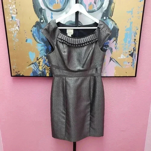 Donna Morgan Silver Metallic Dress - Picture 1 of 4